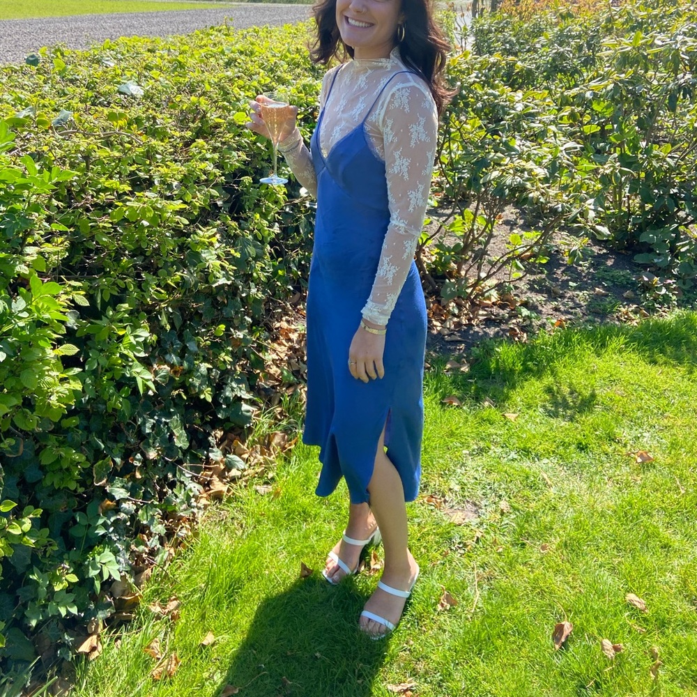 Elegant Blue Overlay Dress